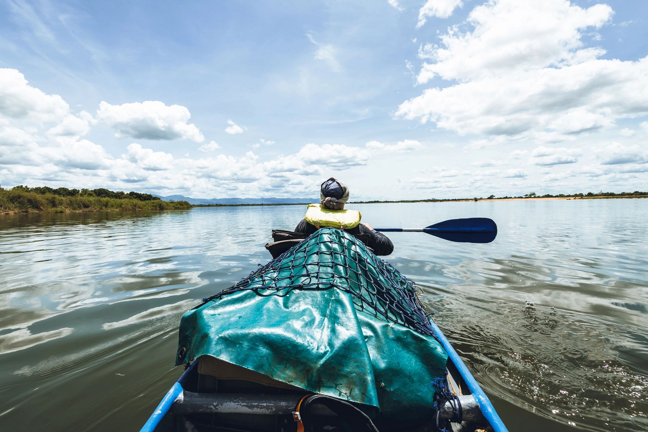 Travel excursion by boat on a scenic river