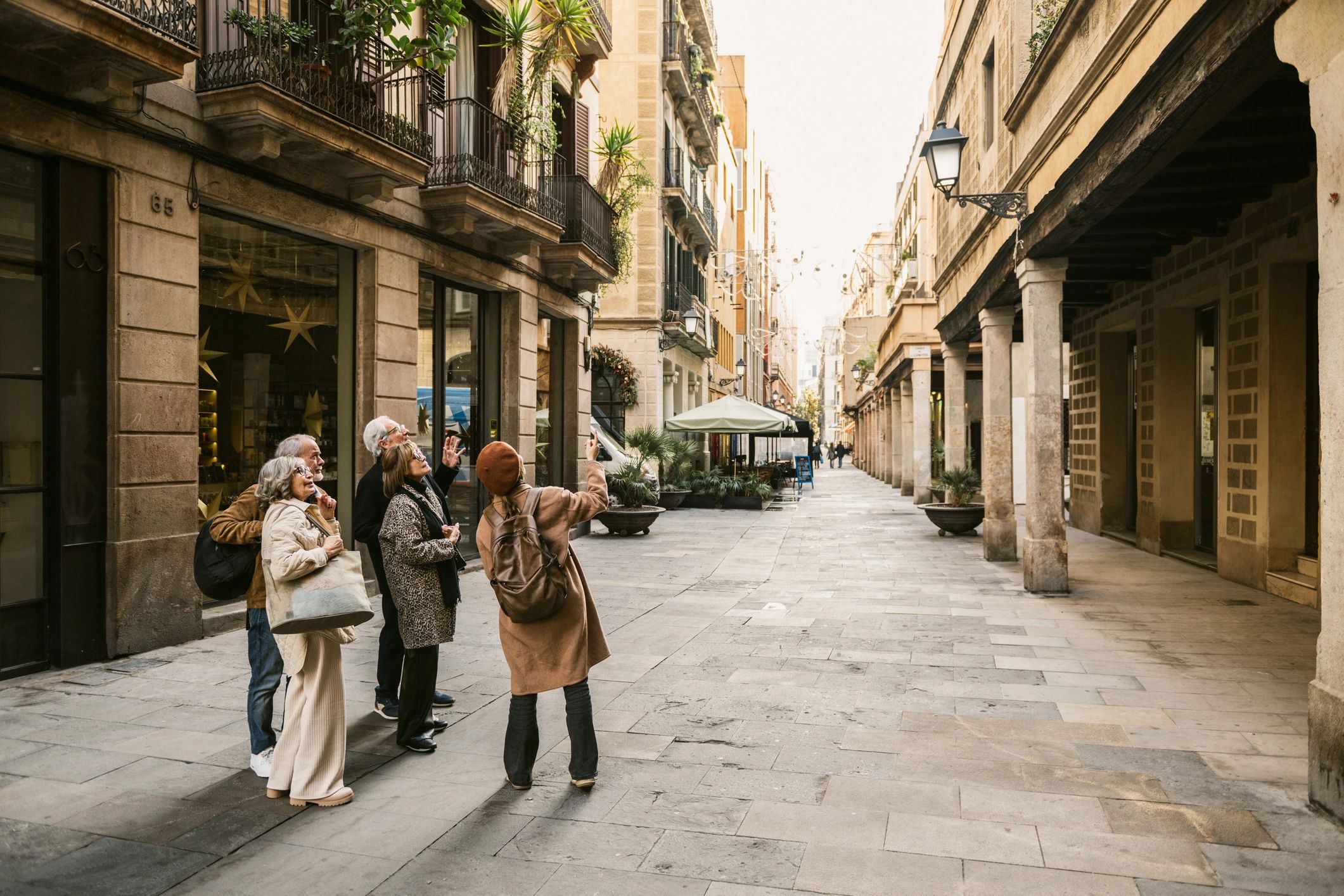 Travelers enjoying a guided city tour